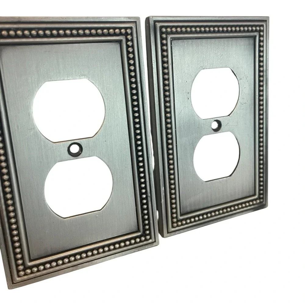 Lot of 5 2005 LHMC Liberty Hardware Metal Electrical Outlet Plate Cover